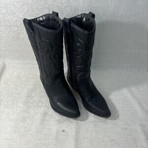 SODA brand Patent Leather Black Western Cowgirl Boots